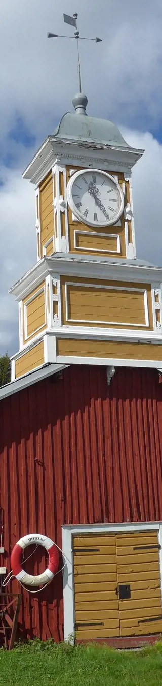 alter Stadtteil von Lulea mit den typischen Schwedenhäuser